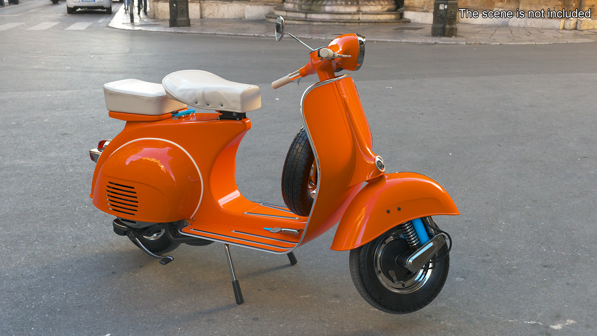 3D Vintage Scooter Orange Rigged for Maya model