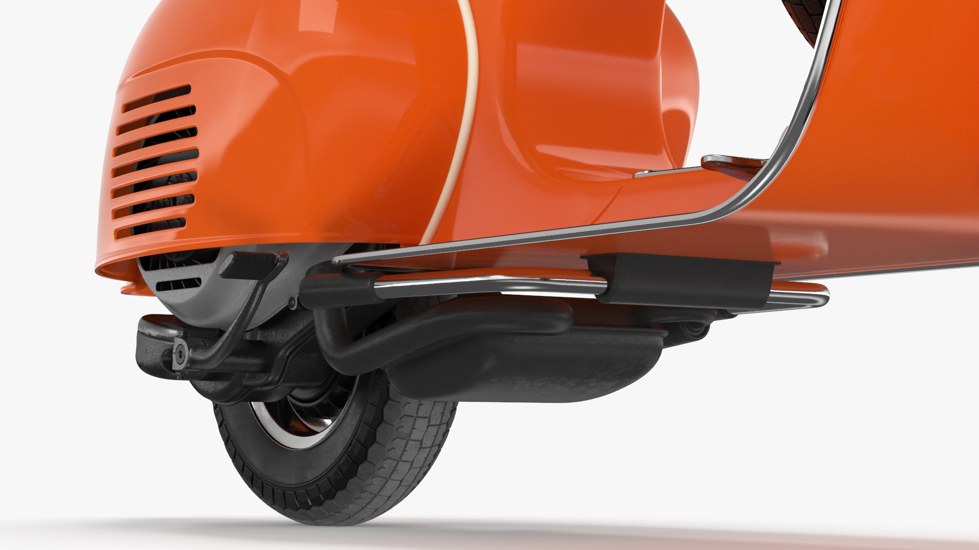 3D Vintage Scooter Orange Rigged for Maya model