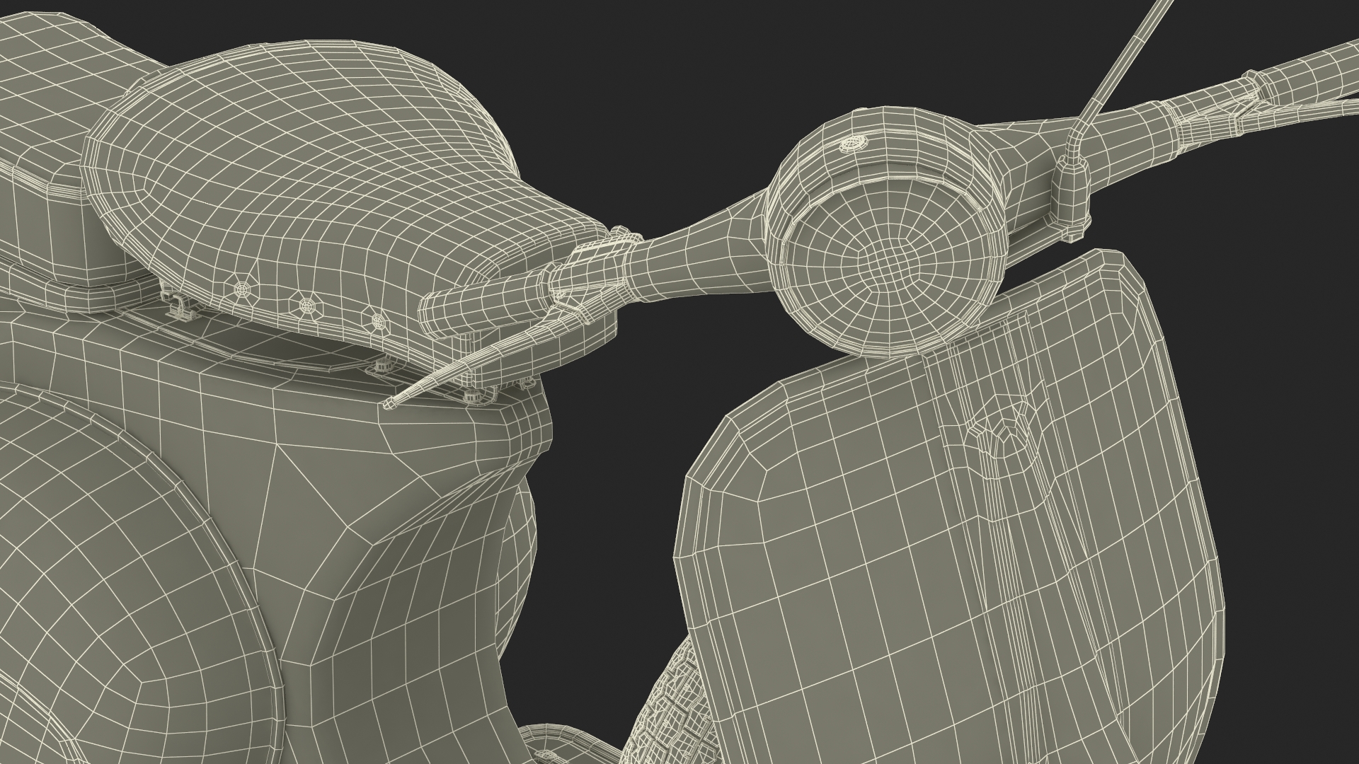 3D Vintage Scooter Orange Rigged for Maya model