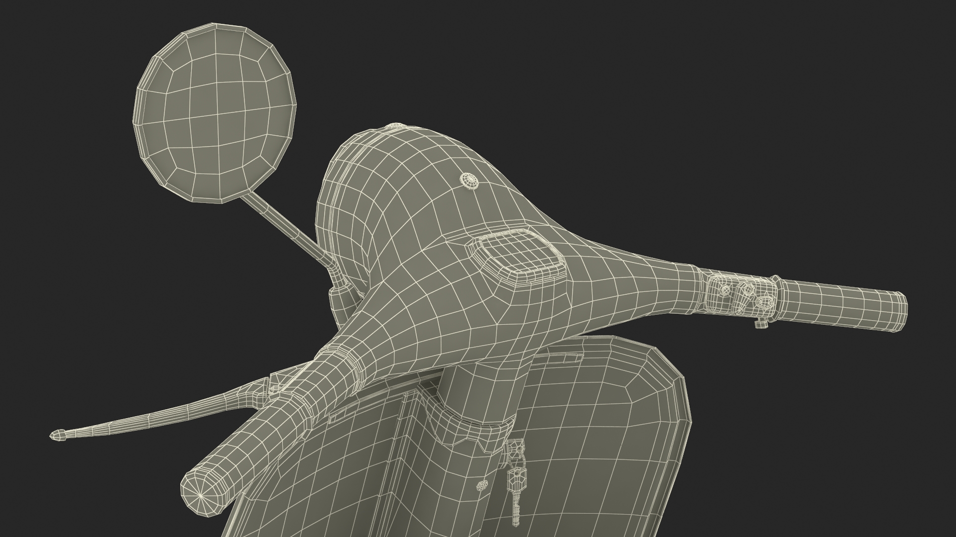 3D Vintage Scooter Orange Rigged for Maya model