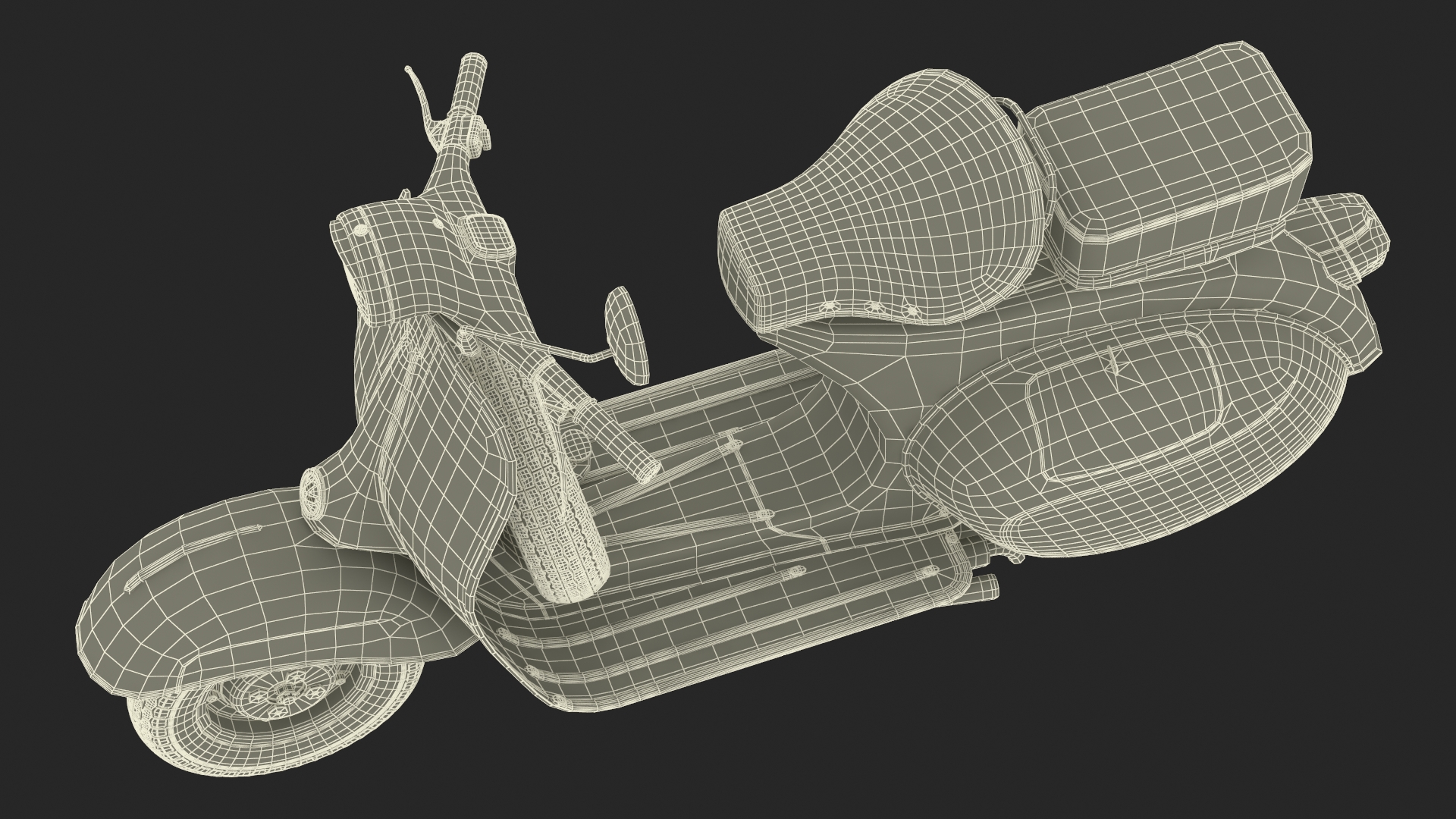 3D Vintage Scooter Orange Rigged for Maya model