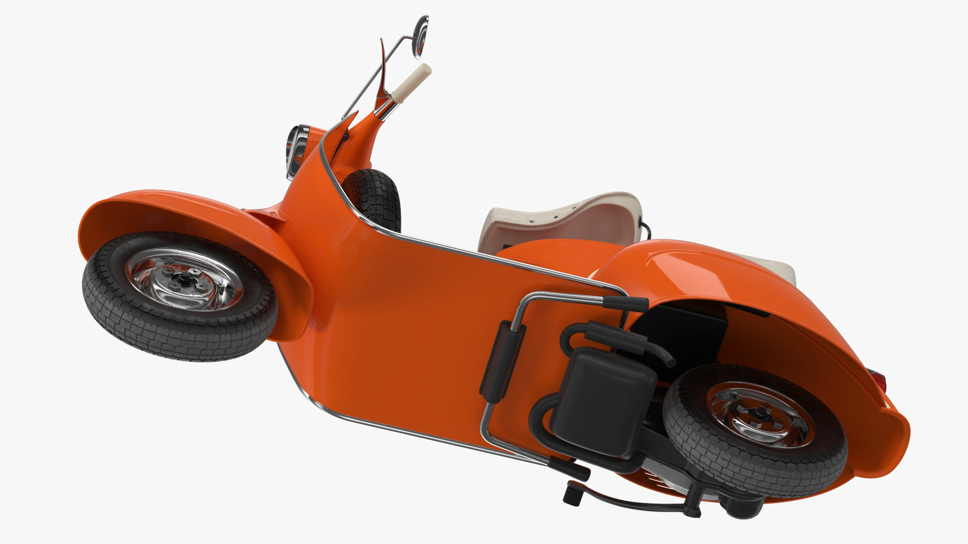 3D Vintage Scooter Orange Rigged for Maya model