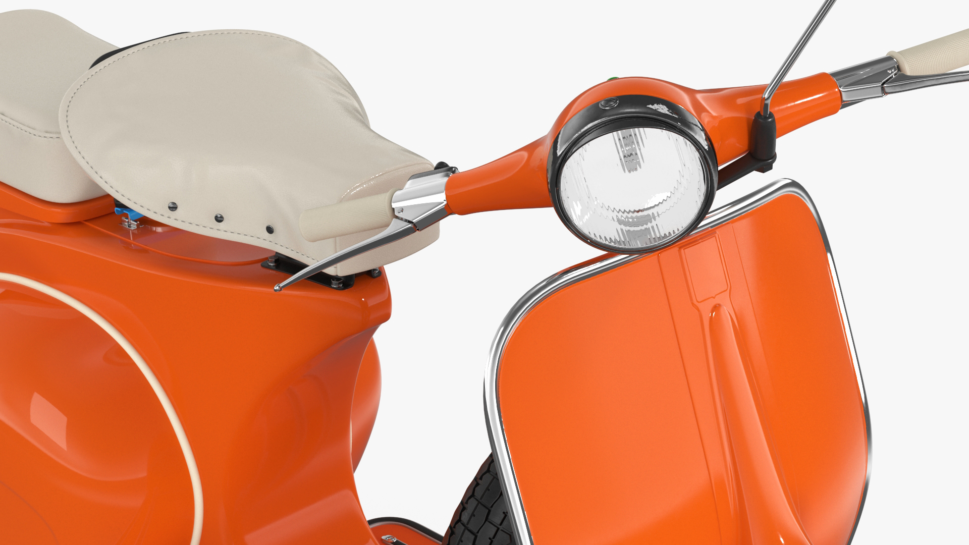3D Vintage Scooter Orange Rigged for Maya model