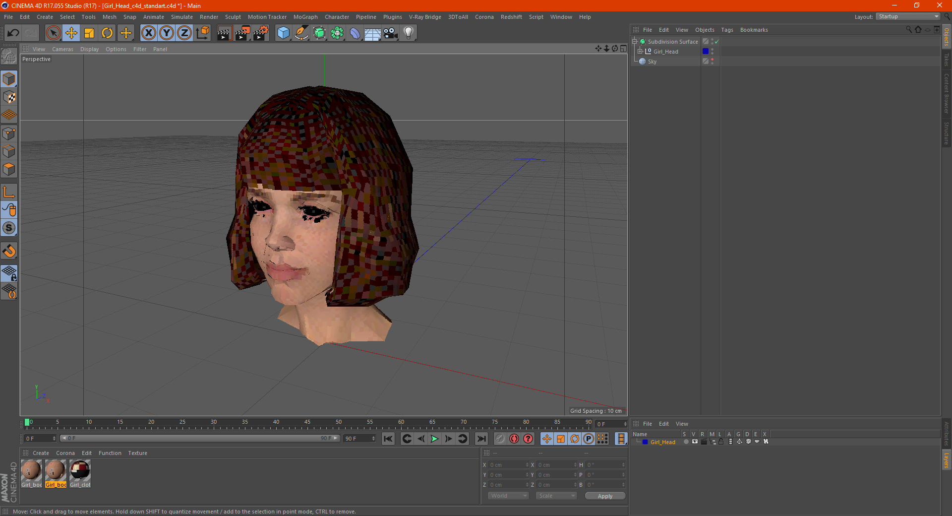 Girl Head 3D model