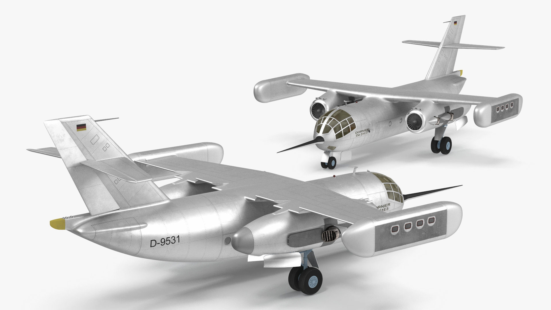 Hover Jet Dornier Do 31 Rigged for Maya 3D model