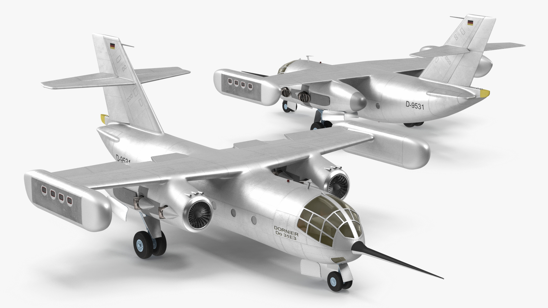 Hover Jet Dornier Do 31 Rigged for Maya 3D model