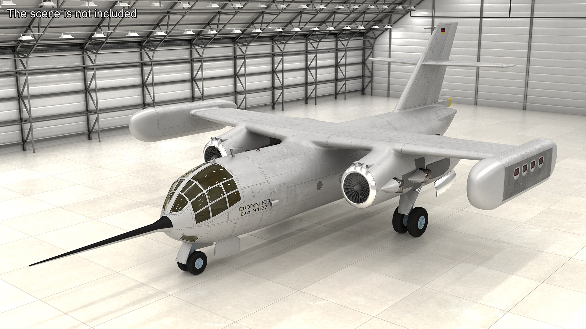 Hover Jet Dornier Do 31 Rigged for Maya 3D model