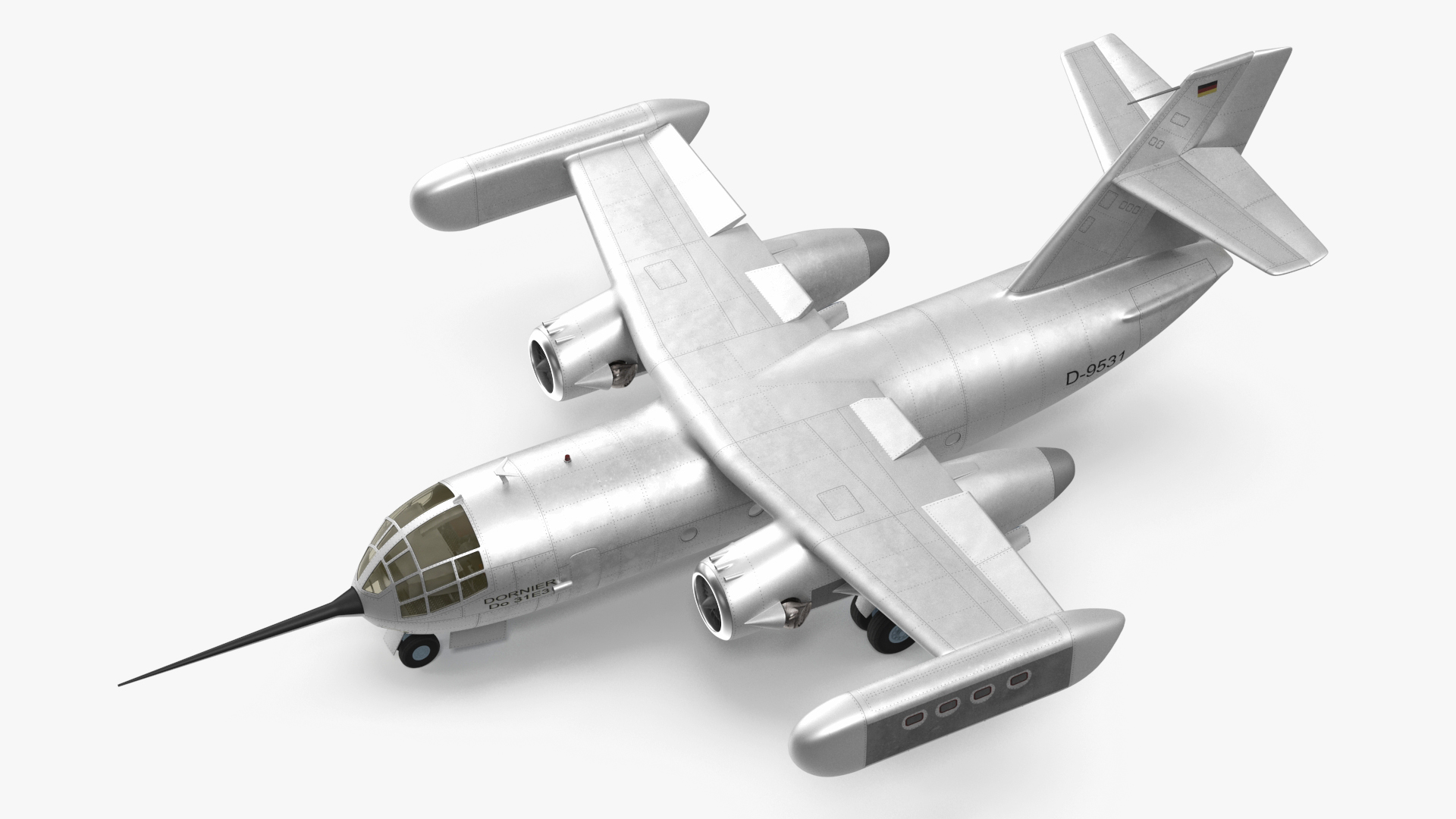 Hover Jet Dornier Do 31 Rigged for Maya 3D model