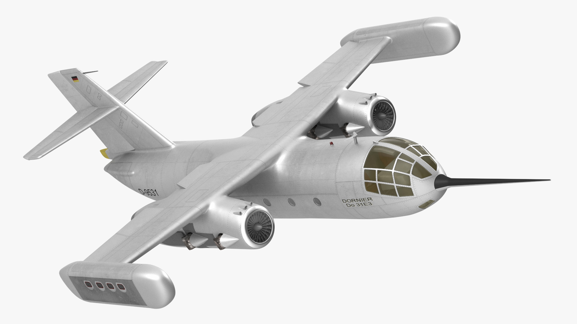 Hover Jet Dornier Do 31 Rigged for Maya 3D model