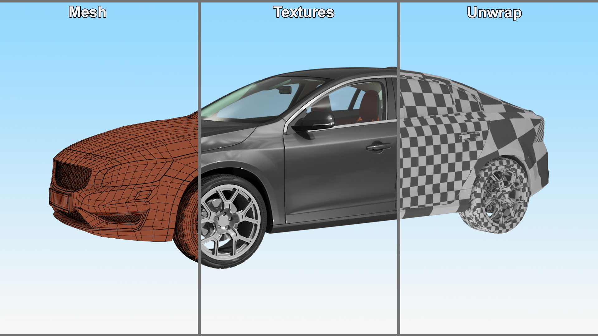 3D Executive Sedan Simple Interior