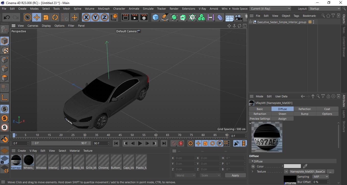 3D Executive Sedan Simple Interior