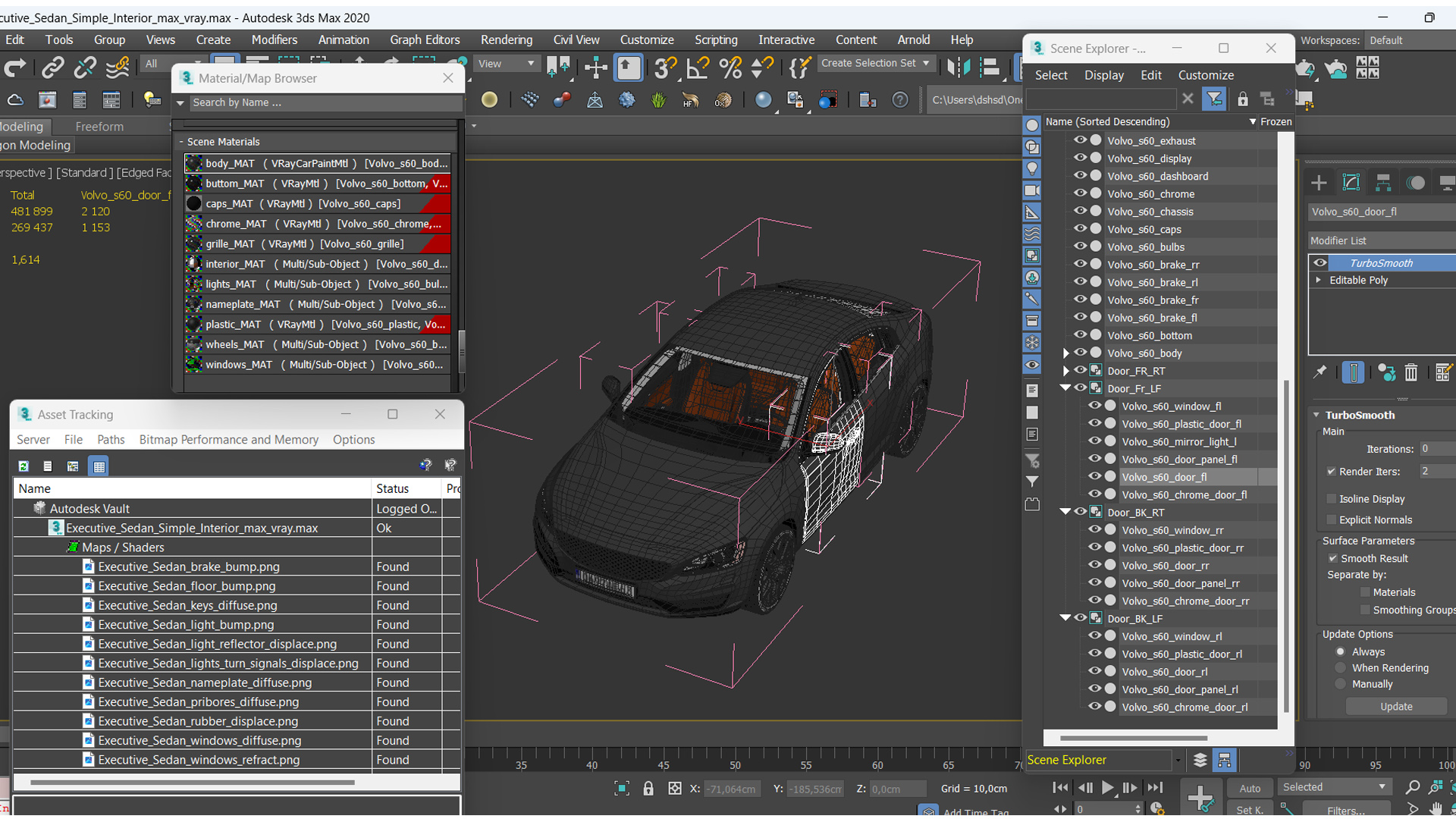 3D Executive Sedan Simple Interior