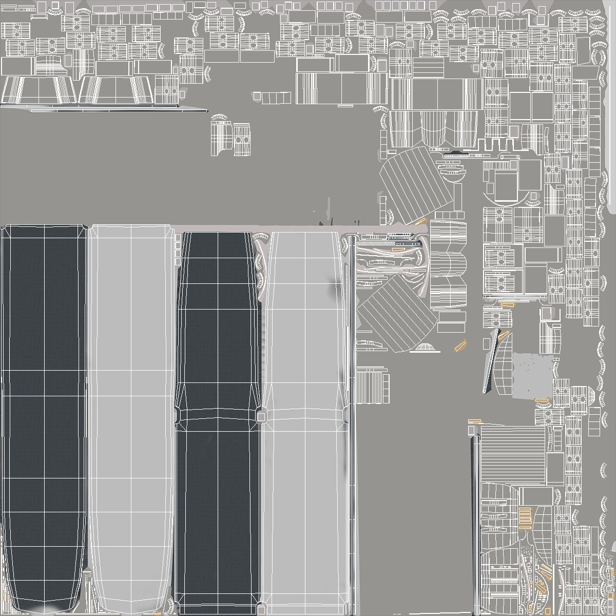 3D Airbus A380 800 Interior Red model