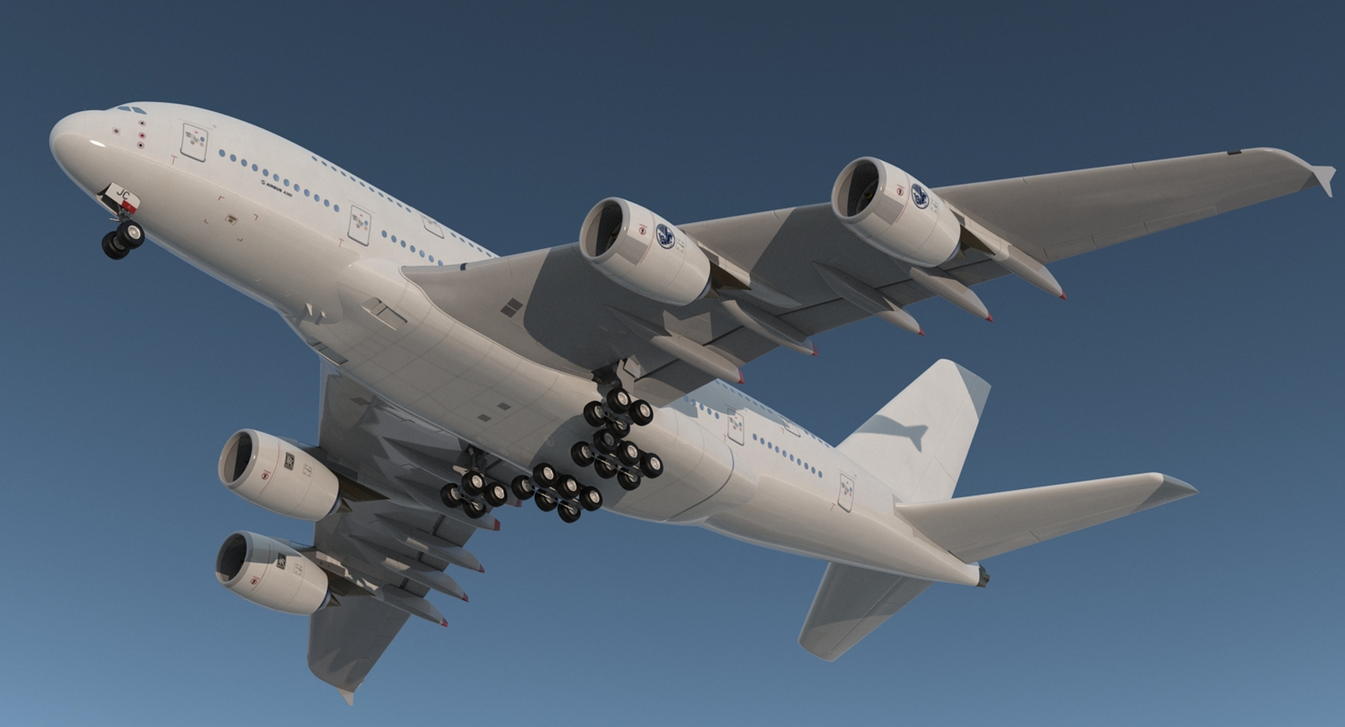 3D Airbus A380 800 Interior Red model