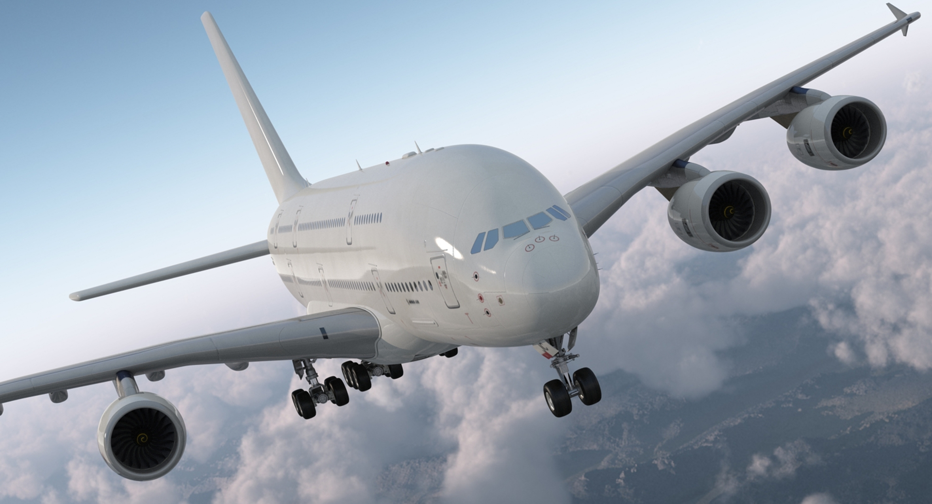 3D Airbus A380 800 Interior Red model
