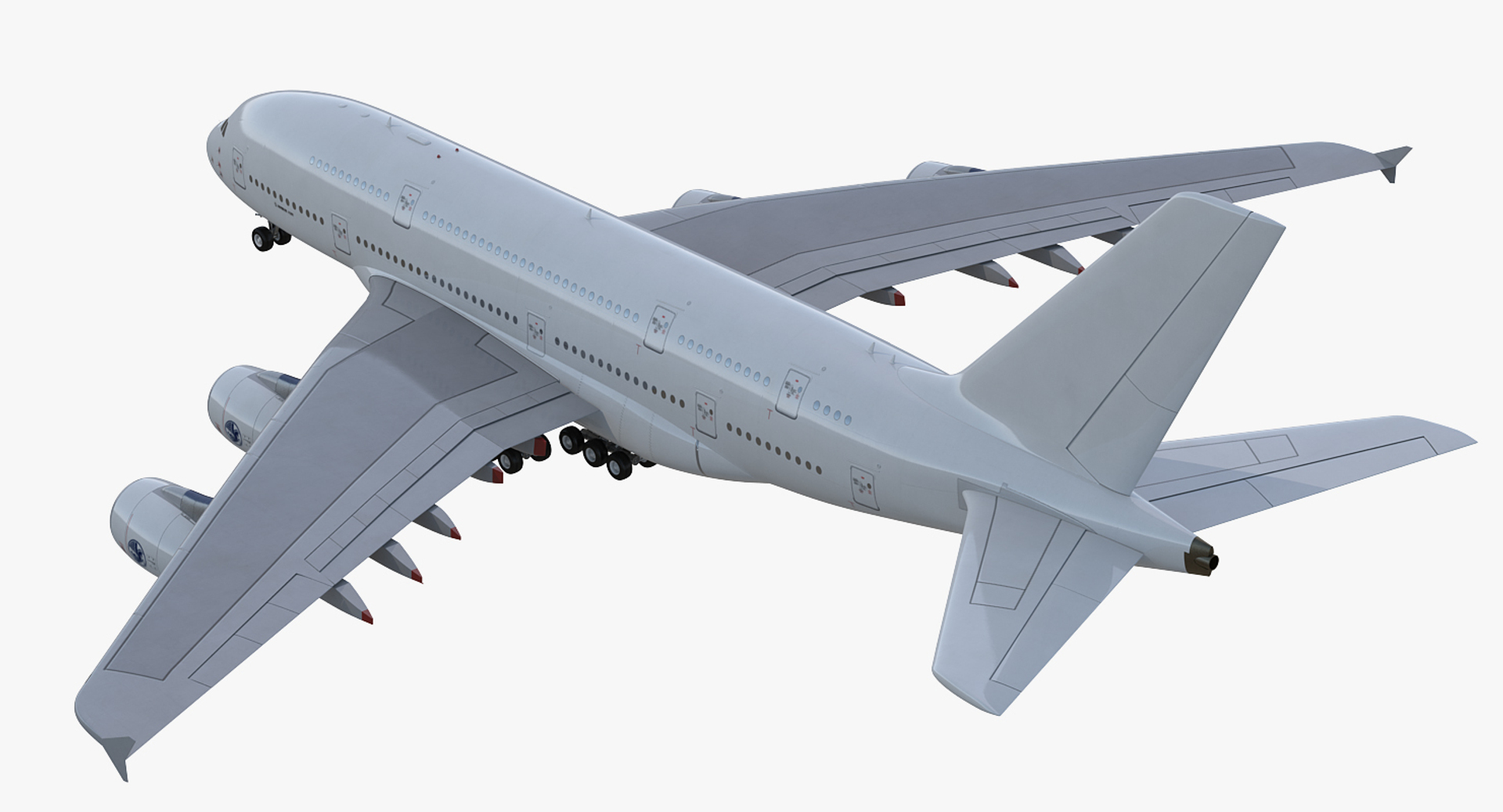 3D Airbus A380 800 Interior Red model