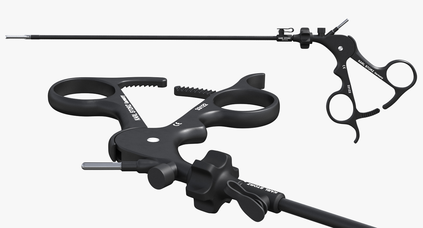3D Laparoscopic Instrument Articulated Claw Forceps model