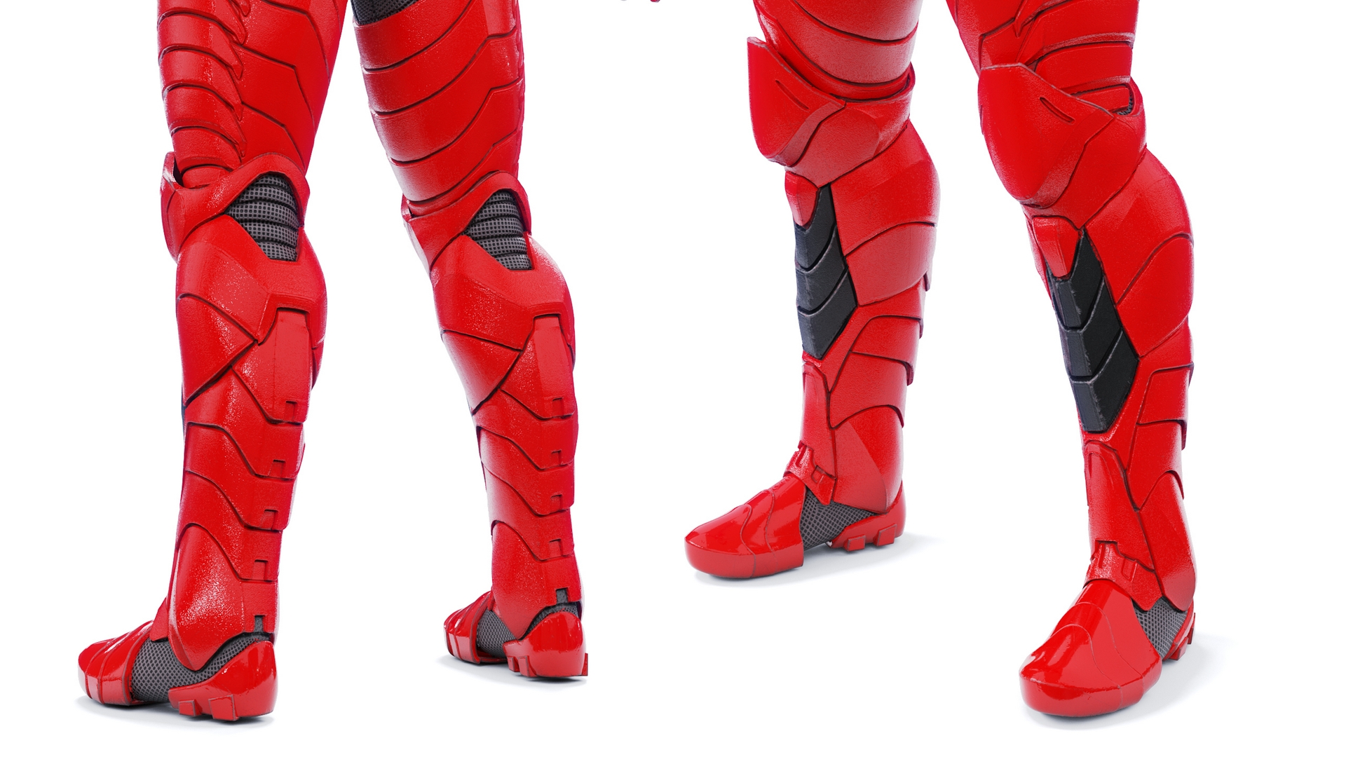 3D Futuristic Cyborg in Red Armor Rigged for Cinema 4D