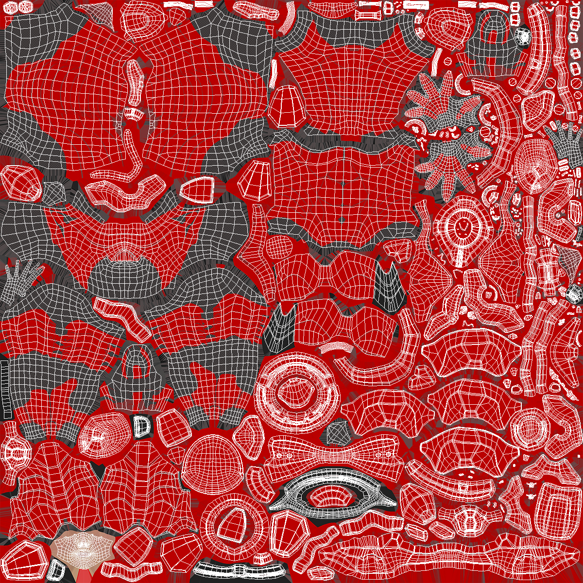 3D Futuristic Cyborg in Red Armor Rigged for Cinema 4D