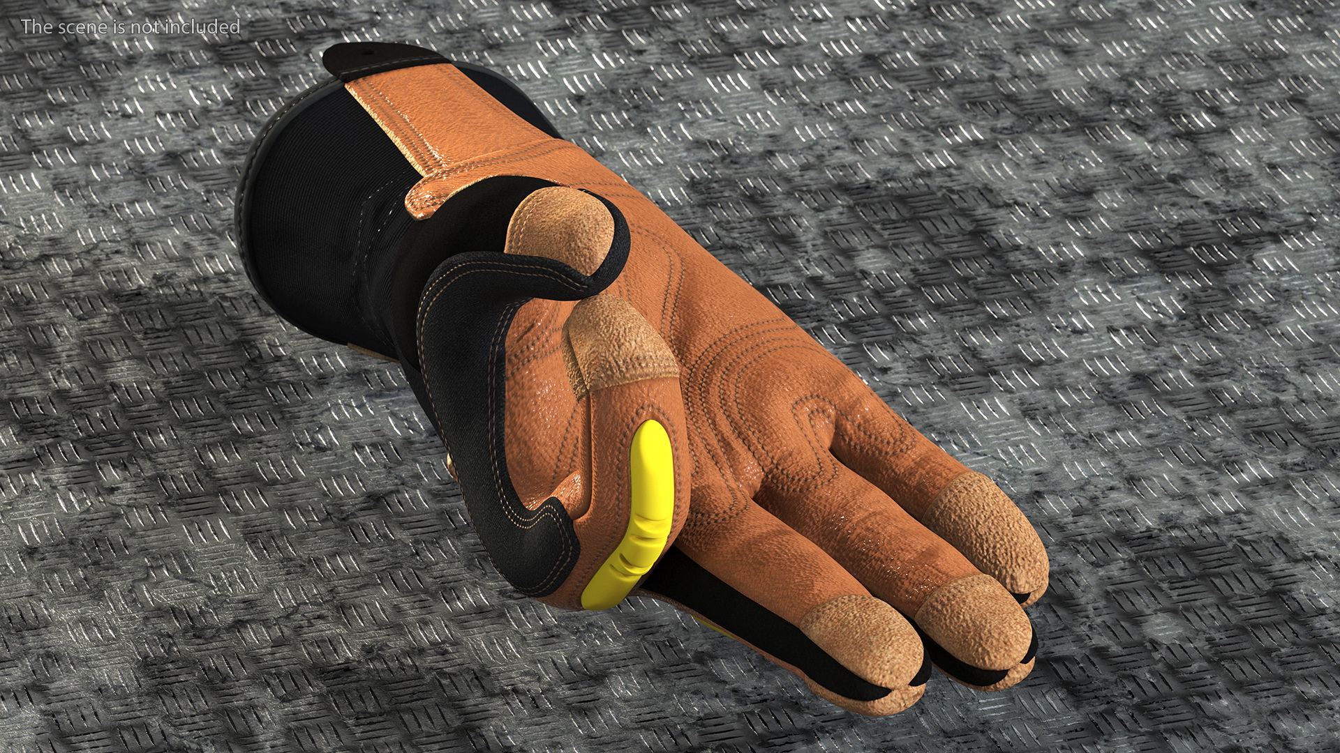 Safety Leather Gloves with Knuckle Guards OK Hand Gesture 3D