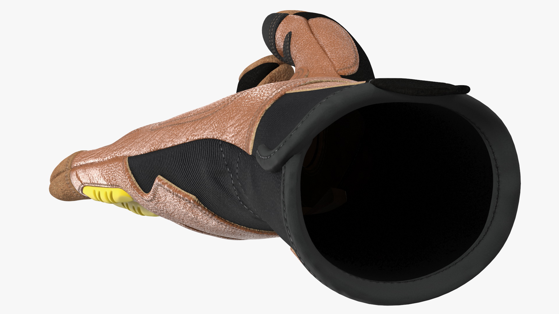 Safety Leather Gloves with Knuckle Guards OK Hand Gesture 3D