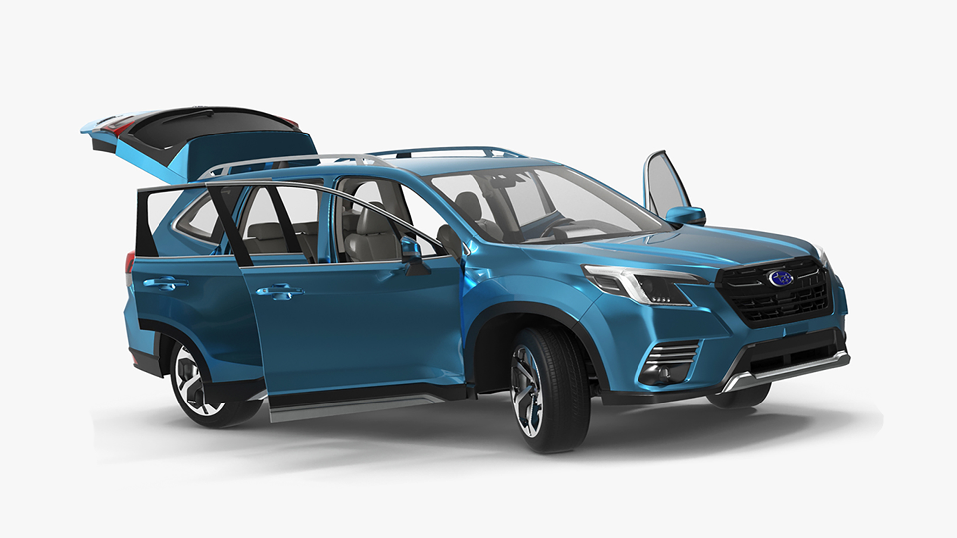 3D Subaru Forester 2022 Blue Rigged for Maya