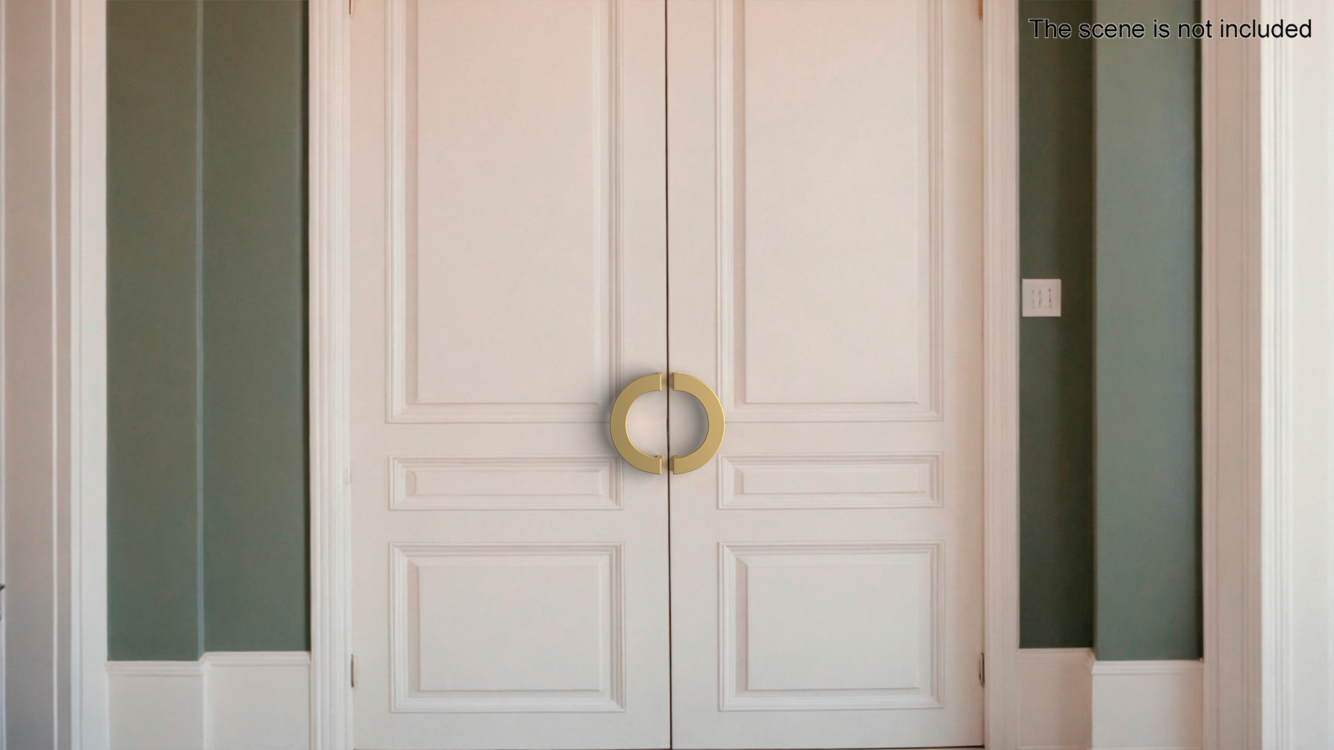 3D model Door Handles Flat Semicircular Gold