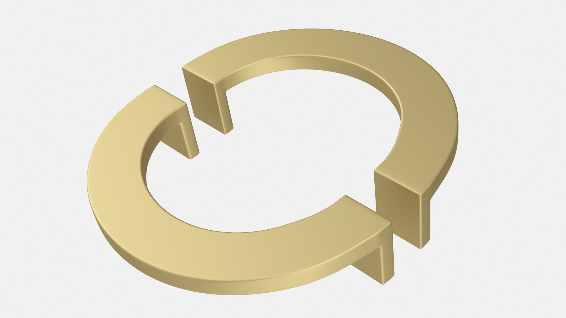 3D model Door Handles Flat Semicircular Gold