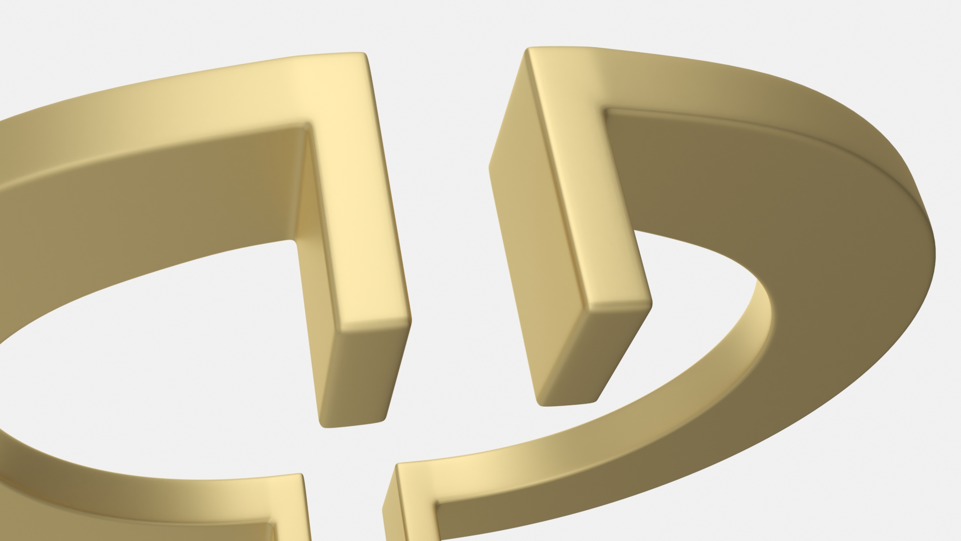 3D model Door Handles Flat Semicircular Gold