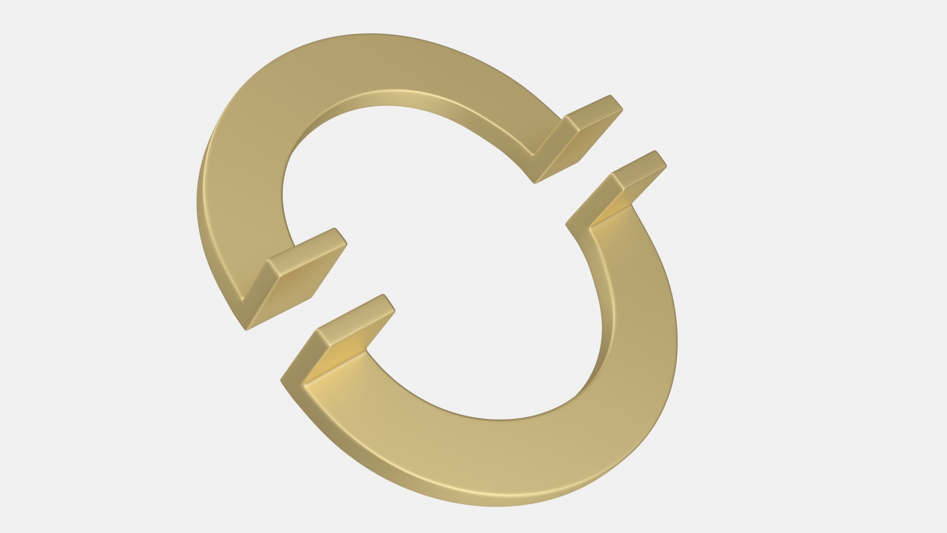 3D model Door Handles Flat Semicircular Gold