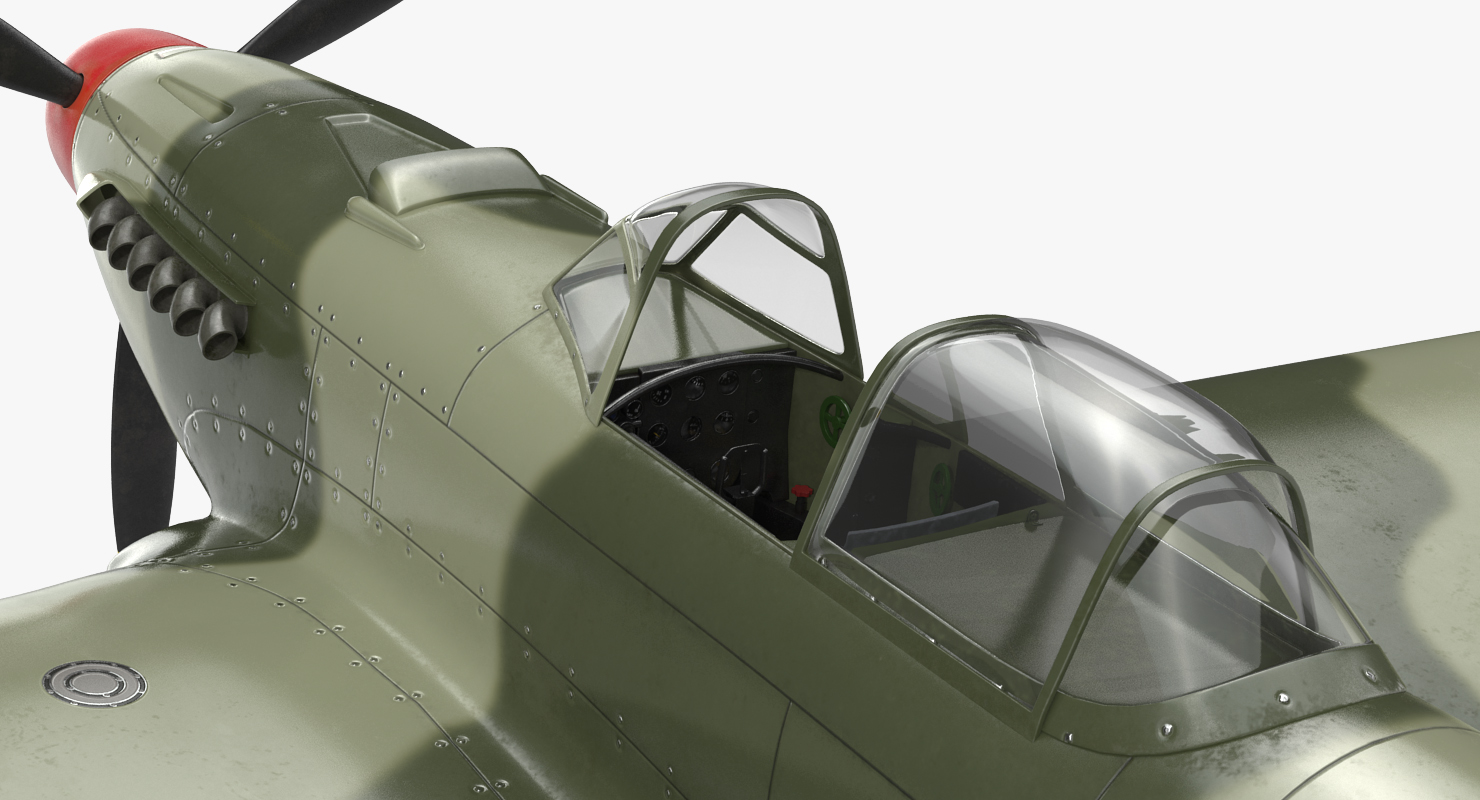 3D Soviet WWII Fighter Aircraft Yak 9 Rigged