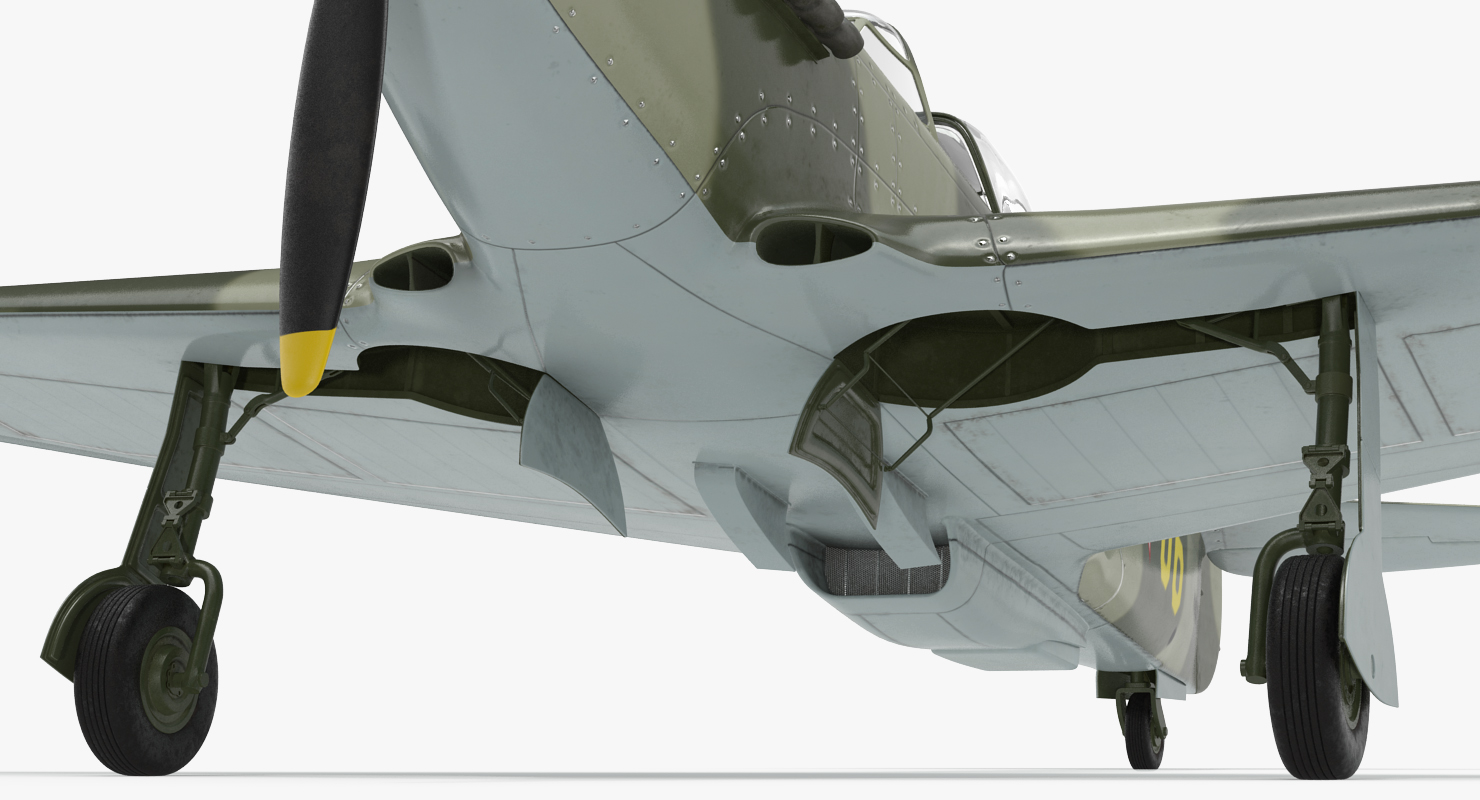 3D Soviet WWII Fighter Aircraft Yak 9 Rigged