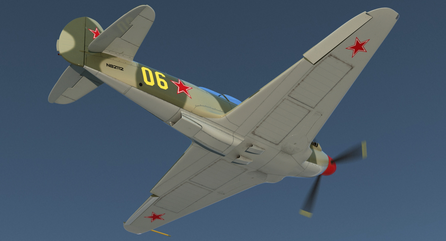 3D Soviet WWII Fighter Aircraft Yak 9 Rigged