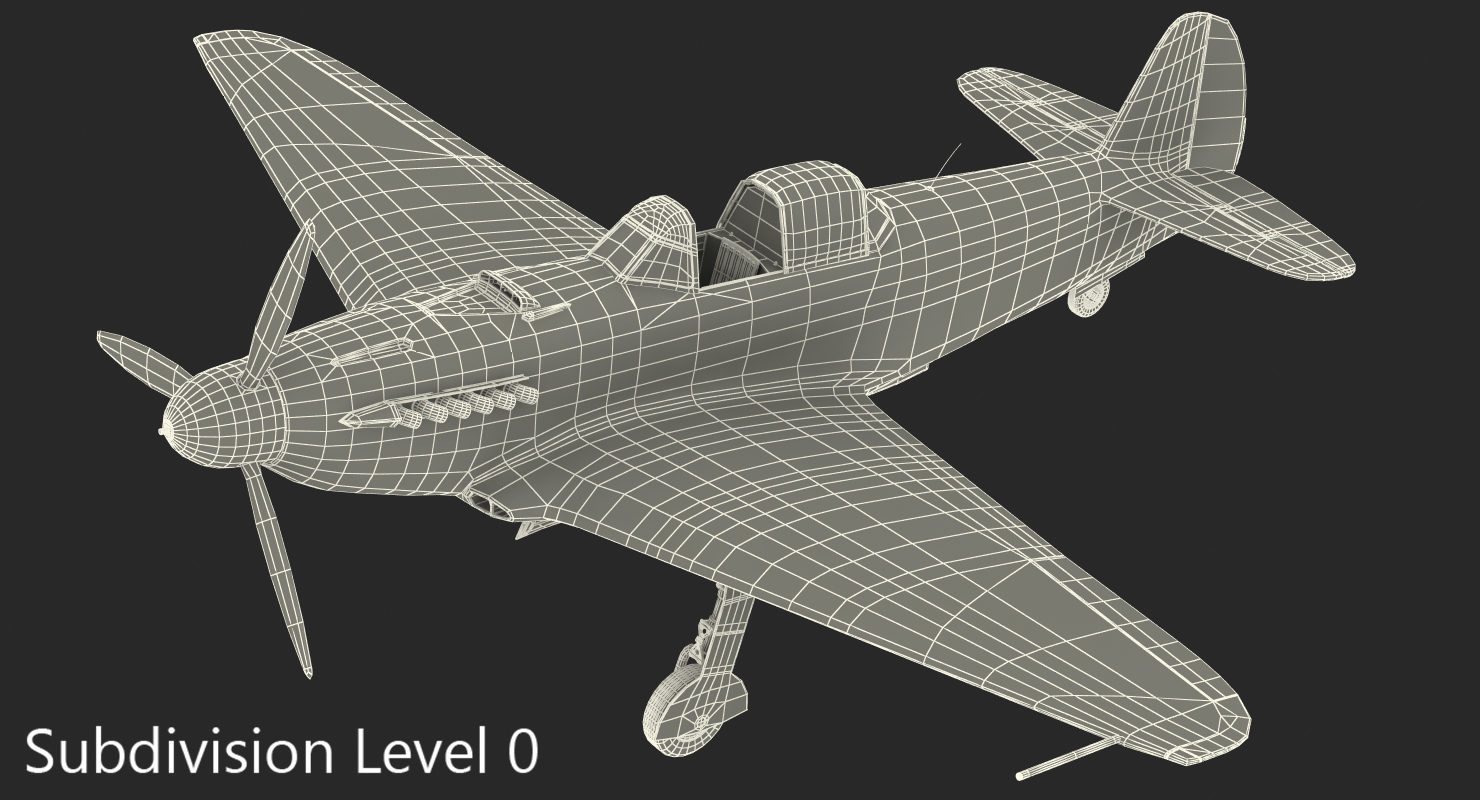 3D Soviet WWII Fighter Aircraft Yak 9 Rigged