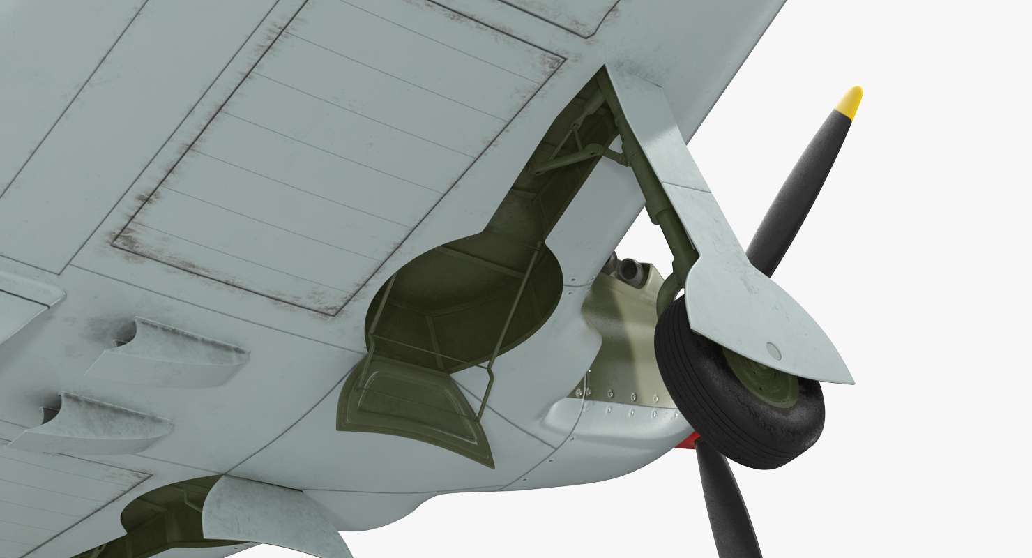 3D Soviet WWII Fighter Aircraft Yak 9 Rigged
