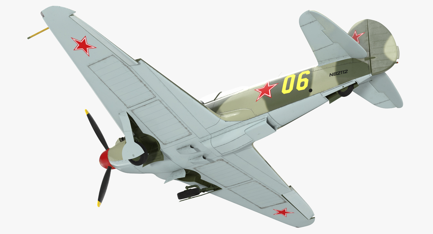 3D Soviet WWII Fighter Aircraft Yak 9 Rigged