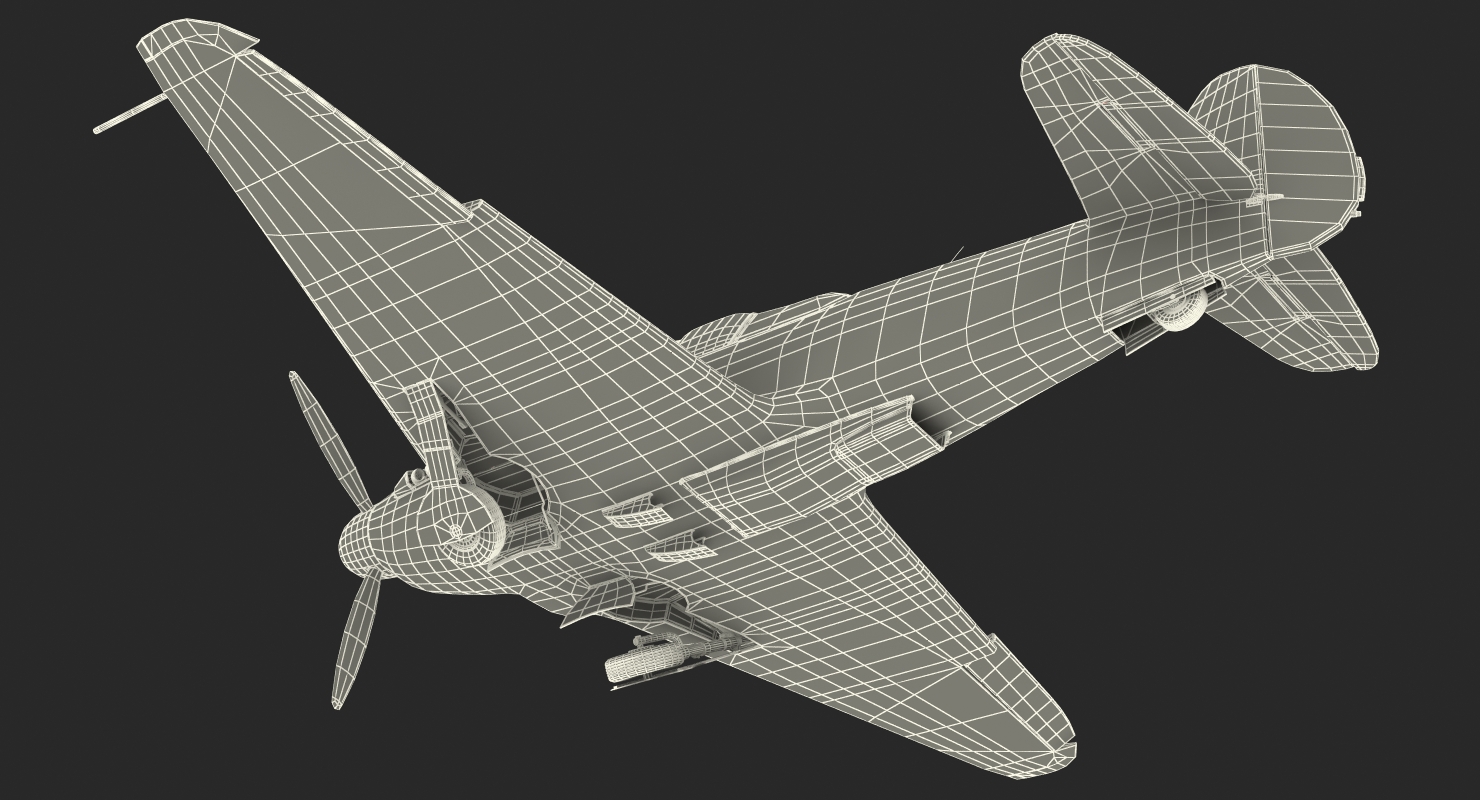 3D Soviet WWII Fighter Aircraft Yak 9 Rigged