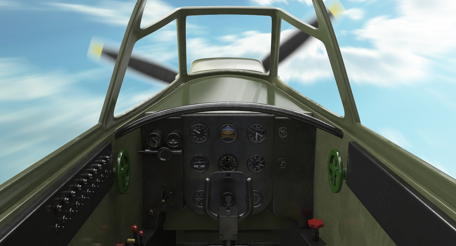 3D Soviet WWII Fighter Aircraft Yak 9 Rigged