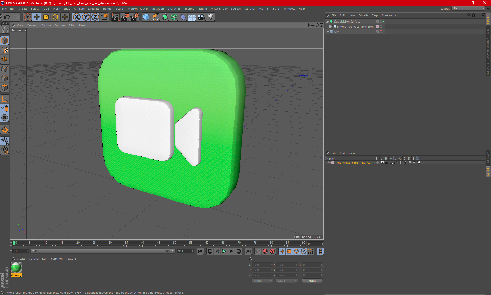 3D model iPhone iOS Face Time Icon