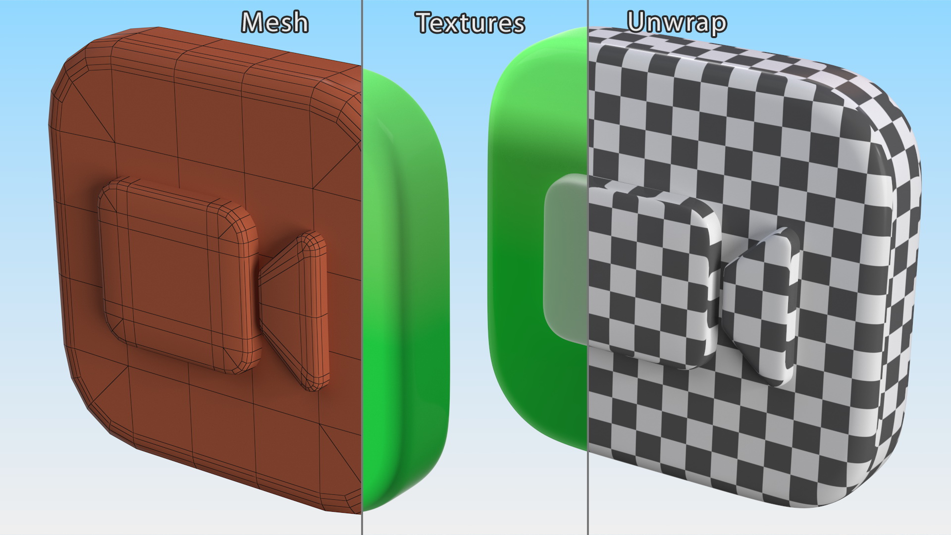 3D model iPhone iOS Face Time Icon