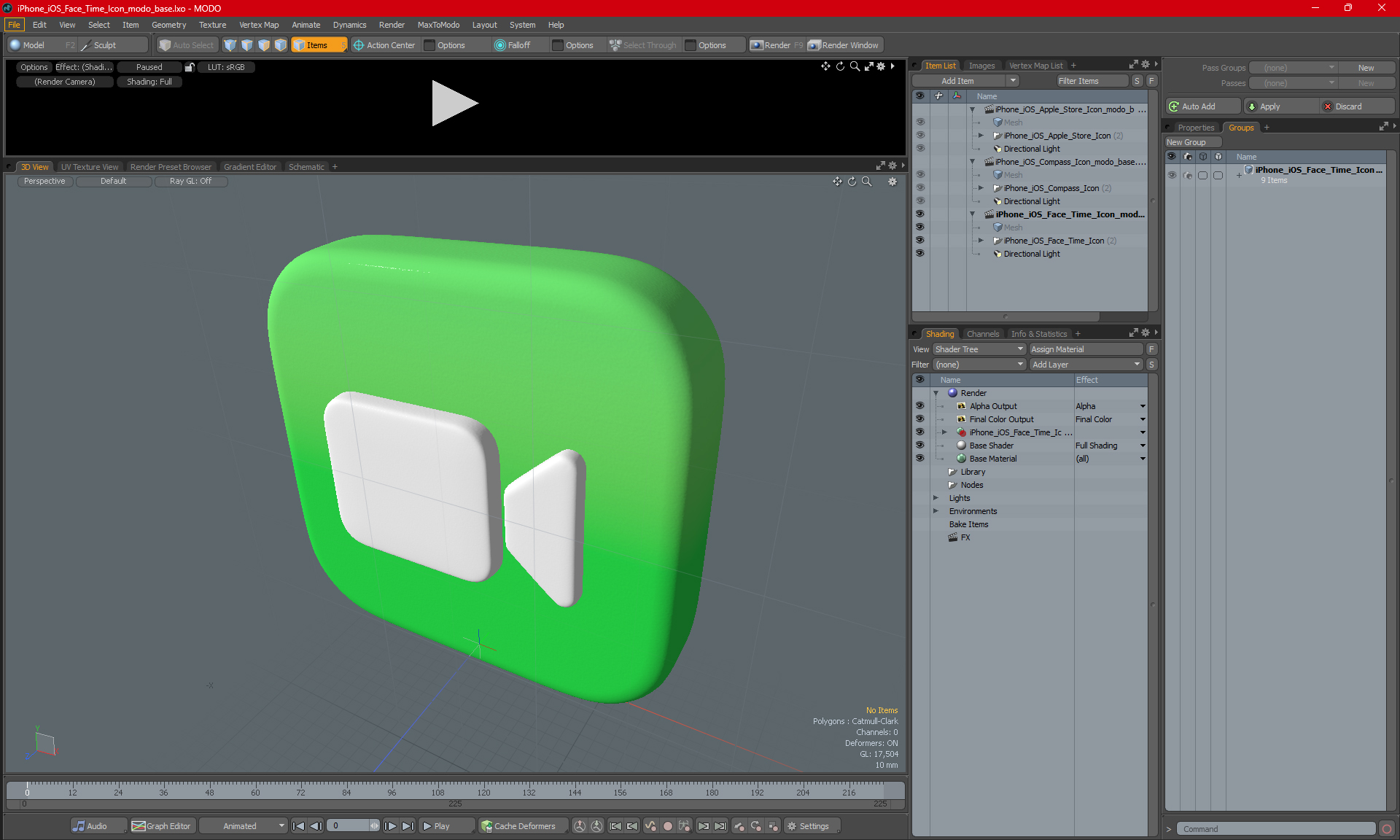 3D model iPhone iOS Face Time Icon