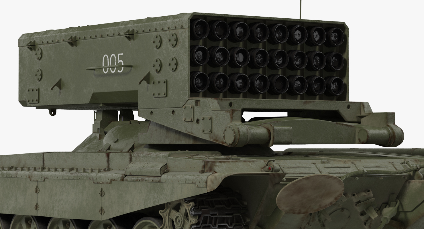3D Russian Multiple Rocket Launcher TOS 1A Rigged