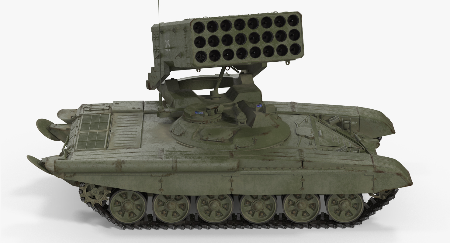 3D Russian Multiple Rocket Launcher TOS 1A Rigged