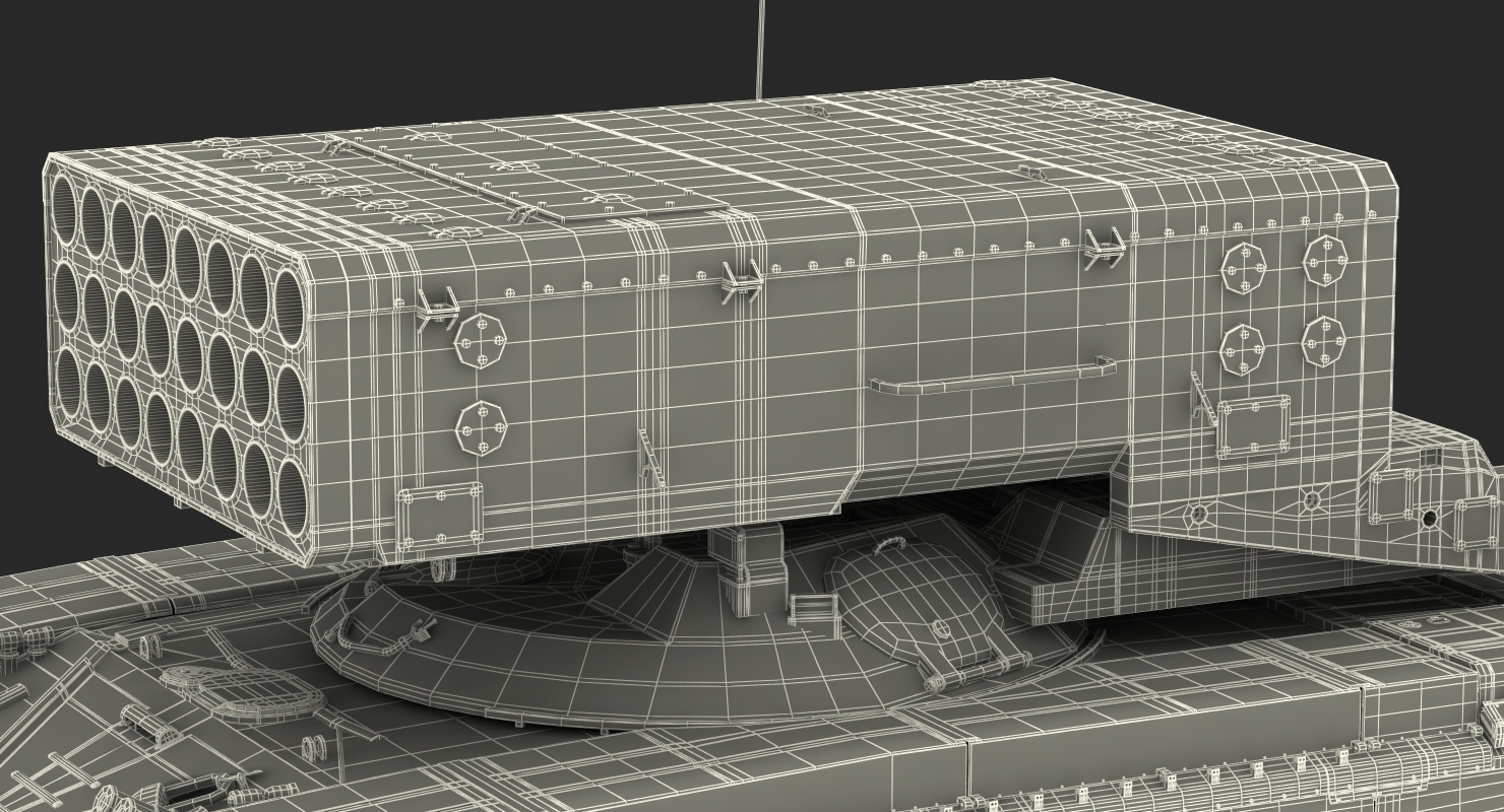 3D Russian Multiple Rocket Launcher TOS 1A Rigged