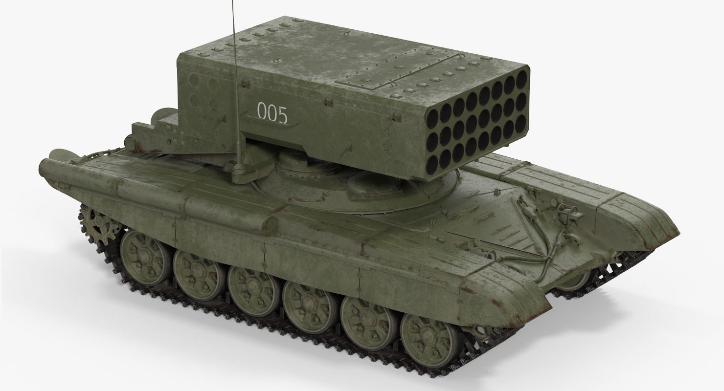 3D Russian Multiple Rocket Launcher TOS 1A Rigged