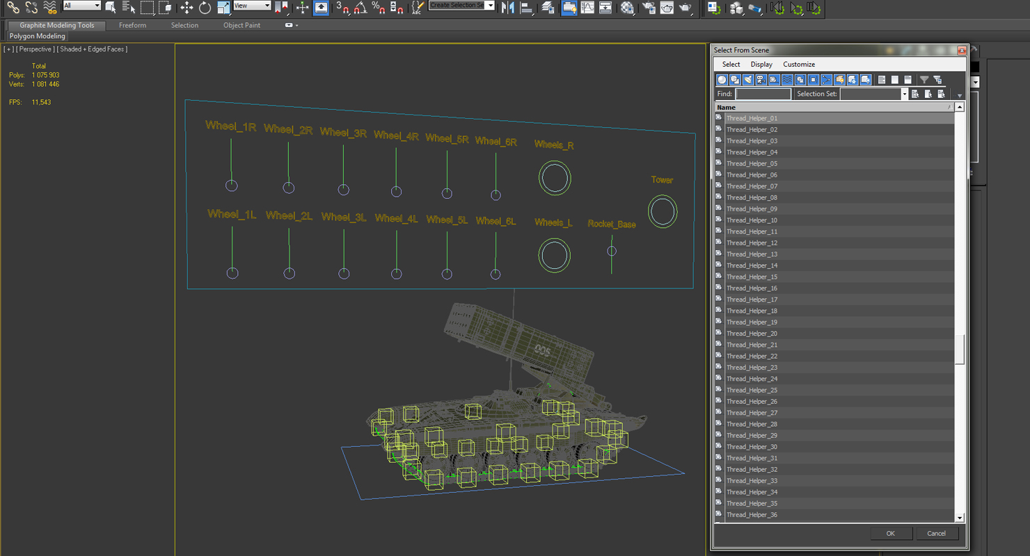 3D Russian Multiple Rocket Launcher TOS 1A Rigged