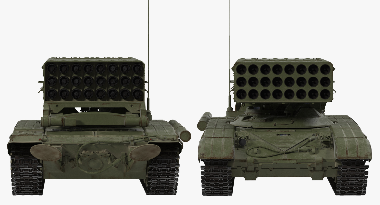 3D Russian Multiple Rocket Launcher TOS 1A Rigged