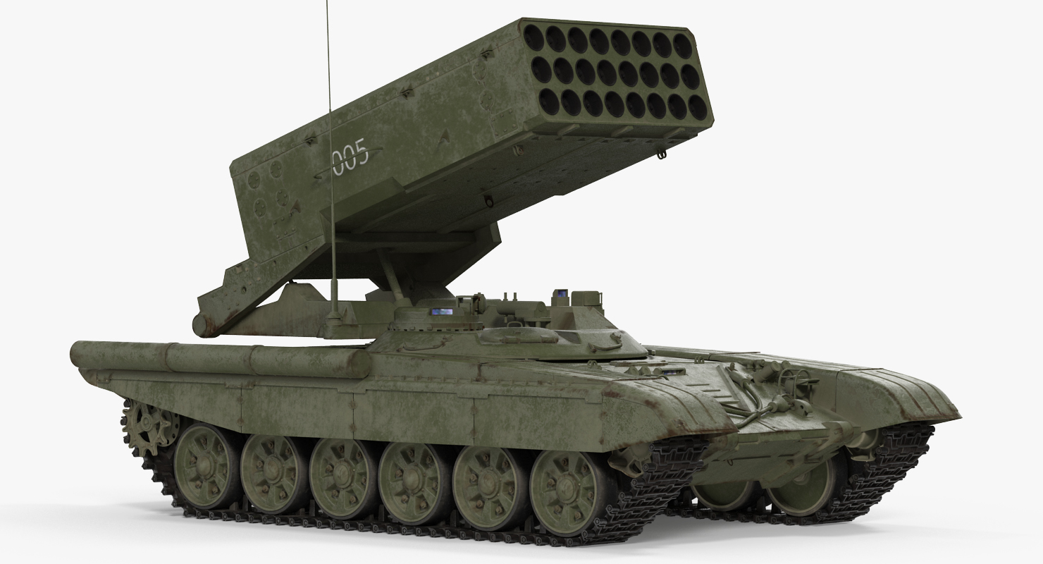 3D Russian Multiple Rocket Launcher TOS 1A Rigged