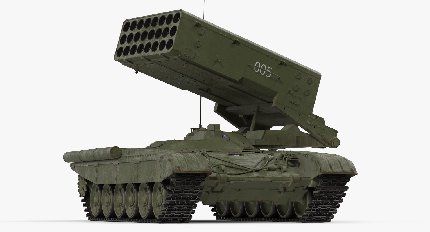 3D Russian Multiple Rocket Launcher TOS 1A Rigged