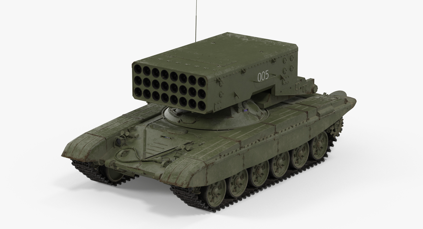 3D Russian Multiple Rocket Launcher TOS 1A Rigged